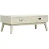 Image de Table Basse Avec 2 Tiroirs Gris Sculpté 110x50x40 Cm Bois Vidaxl
