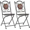 Image de Chaises De Bistrot Mosaïque 2 Pcs Marron Céramique Vidaxl