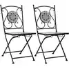 Image de Chaises De Bistrot Mosaïque 2 Pcs Gris Vidaxl