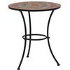 Image de Table de bistro - VIDAXL - Mosaïque - 60 cm - Céramique - Gris et orange