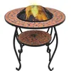 Image de vidaXL Table de Foyer Mosaïque Brasero de Jardin Foyer de Terrasse Brasero de Terrasse Foyer dExtérieur Cour Arrière Terre 46723