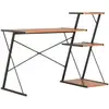 Image de Bureau Avec Étagère Noir Et Marron 116x50x93 Cm Vidaxl