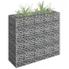 Image de vidaXL Lit Surélevé à Gabion Parterre de Fleurs Plantes Jardin Terrasse Extérieur Arrière-cour Jardinière Acier Galvanisé 145631