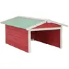 Image de Garage De Tondeuse À Gazon 72x87x50 Cm Rouge Et Blanc Sapin Vidaxl
