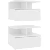 Image de 800406 Tables De Chevet Flottantes 2 Pcs Blanc Bois Ingénierie Vidaxl