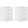Image de Tables De Chevet 2 Pcs Blanc 38x35x56 Cm Bois D'ingénierie Vidaxl