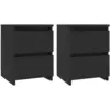 Image de Tables De Chevet 2 Pcs Noir 30x30x40 Cm Bois D'ingénierie Vidaxl