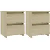 Image de Tables De Chevet 2 Pcs Chêne Sonoma 30x30x40 Cm Bois Ingénierie Vidaxl
