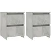 Image de vidaXL Tables de chevet 2 pcs Gris béton 30 x 30 x 40 cm Aggloméré