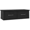 Image de Étagère Murale Avec Tiroirs Noir 60x26x18,5cm Bois D'ingénierie Vidaxl