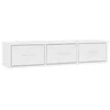 Image de vidaXL Étagère murale avec tiroirs Blanc 88x26x185 cm bois ingénierie 800594
