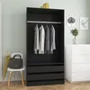 Image de vidaXL Garde-robe Noir 100x50x200 cm Bois dingénierie 800604