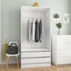 Image de vidaXL Garde-robe Blanc brillant 100x50x200 cm Bois dingénierie 800609