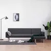 Image de vidaXL Canapé-lit en L Gris foncé Polyester 282304