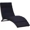 Image de Transat Avec Coussin Résine Tressée Noir Vidaxl