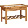 Image de Table De Jardin Avec Dessus En Zinc Bois Solide D'acacia Vidaxl