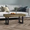 Image de Table Basse Marron Foncé Et Noir 90x45x40 Cm Mdf Et Fer Vidaxl