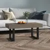 Image de Table Basse Gris Et Noir 90x45x40 Cm Mdf Et Fer Vidaxl