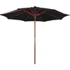 Image de Parasol Avec Mât En Bois 300x258 Cm Noir Vidaxl
