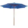 Image de Parasol Avec Mât En Bois 300x258 Cm Bleu Vidaxl