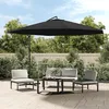 Image de Parasol Déporté - VIDAXL - 350x268 cm - Aluminium - Noir - Mécanisme Manuel