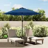Image de Parasol D'extérieur Avec Lumières Led Et Mât En Acier Azuré Vidaxl