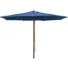 Image de Parasol D'extérieur Avec Mât En Bois 350 Cm Bleu Vidaxl