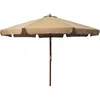 Image de Parasol D'extérieur Avec Mât En Bois 330 Cm Taupe Vidaxl