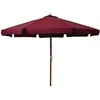 Image de Parasol D'extérieur Avec Mât En Bois 330 Cm Bordeaux Vidaxl