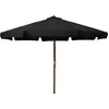 Image de Parasol D'extérieur Avec Mât En Bois 330 Cm Noir Vidaxl
