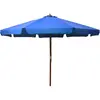 Image de Parasol D'extérieur Avec Mât En Bois 330 Cm Bleu Azuré Vidaxl