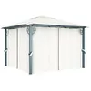 Image de vidaXL Belvédère avec Rideau Chapiteau de Jardin Pavillon de Patio Tonnelle de Terrasse Belvédère de Jardin 300x300 cm Crème 48042