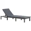Image de Chaise Longue Avec Coussin Résine Tressée Anthracite Vidaxl