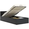 Image de vidaXL Cadre de lit à rangement hydraulique Noir Similicuir 90x200 cm 285510