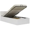 Image de Cadre De Lit À Rangement Hydraulique Blanc Similicuir 90x200 Cm Vidaxl