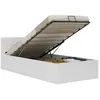 Image de Cadre De Lit À Rangement Hydraulique Blanc Similicuir 100x200cm Vidaxl