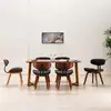 Image de Chaises À Manger Lot De 6 Gris Bois Courbé Et Tissu Vidaxl