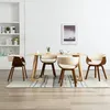 Image de Chaises À Manger Lot De 4 Crème Bois Courbé Et Similicuir Vidaxl
