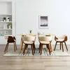 Image de Chaises À Manger Lot De 6 Crème Bois Courbé Et Similicuir Vidaxl