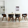 Image de Chaises À Manger Lot De 6 Gris Bois Courbé Et Tissu Vidaxl