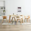 Image de Chaises À Manger Lot De 4 Crème Bois Courbé Et Similicuir Vidaxl