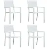 Image de Chaises De Jardin Lot De 4 Blanc Pehd Aspect De Bois Vidaxl