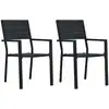 Image de Chaises De Jardin Lot De 2 Noir Pehd Aspect De Bois Vidaxl