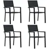 Image de Chaises De Jardin Lot De 4 Noir Pehd Aspect De Bois Vidaxl