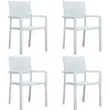 Image de Chaises De Jardin Lot De 4 Blanc Plastique Aspect De Rotin Vidaxl