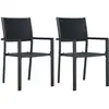 Image de Chaises De Jardin Lot De 2 Noir Plastique Aspect De Rotin Vidaxl