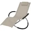 Image de Chaise Longue Géométrique D'extérieur Acier Crème Vidaxl