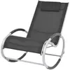 Image de Chaise À Bascule D'extérieur Noir Textilène Vidaxl