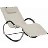 Image de Chaise Longue Avec Oreiller Crème Textilène Vidaxl