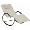 Image de Chaise longue - vidaXL - 47789 - Crème - Design géométrique - Résistant aux intempéries